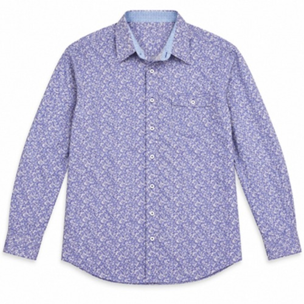 Nick Graham Everywhere Shirt Mens 2XL Purple Paisley Stretch Modern Fit